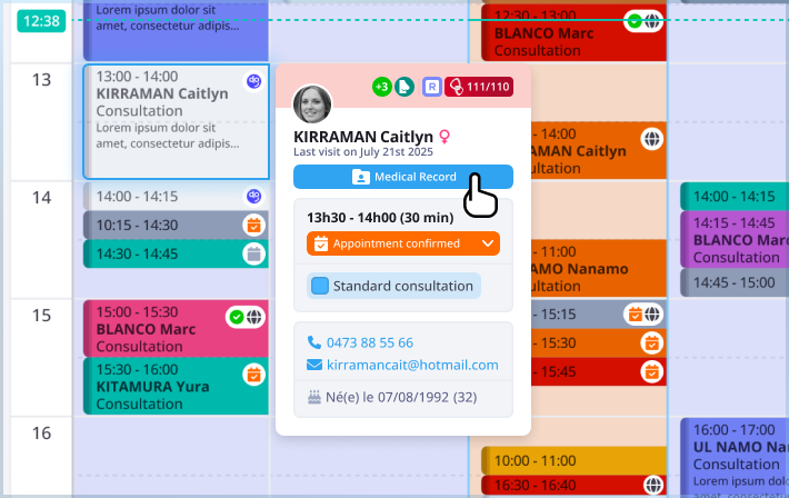 Agenda médical esthétique